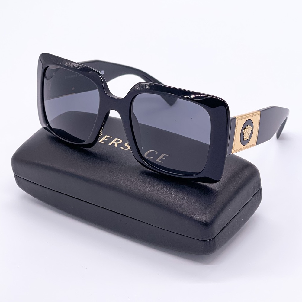 NEW VERSACE MOD 4405 GB1/87 SQUARE WOMEN SUNGLASSES VERSACE VE4405 BLACK - Picture 6 of 9
